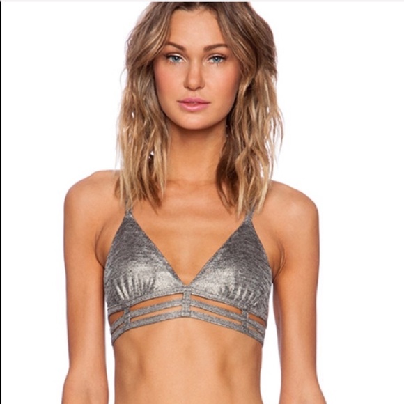 silver metallic bralette